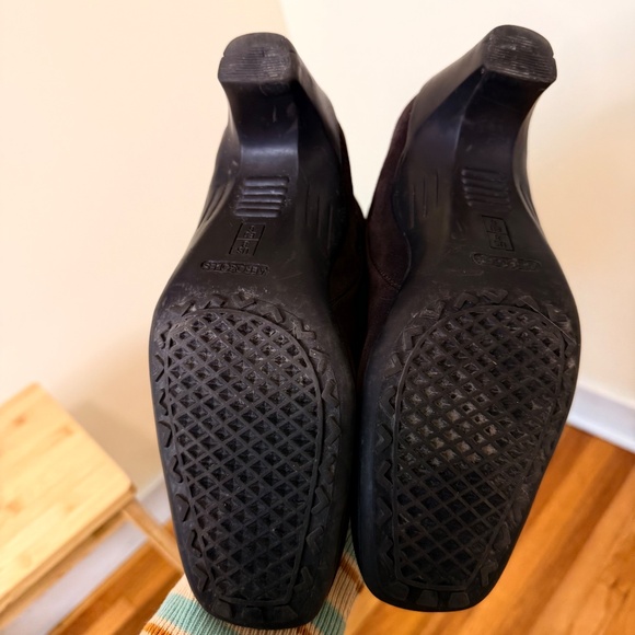 Sleek Deep Brown Suede Faux Fur Trim Boots - Picture 7 of 12